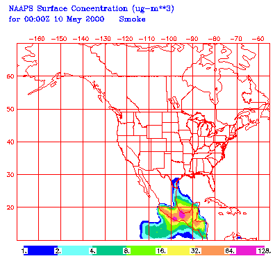 plot of smoke over north america