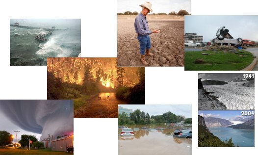 Collage of changing climate