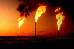 flaring of methane gas