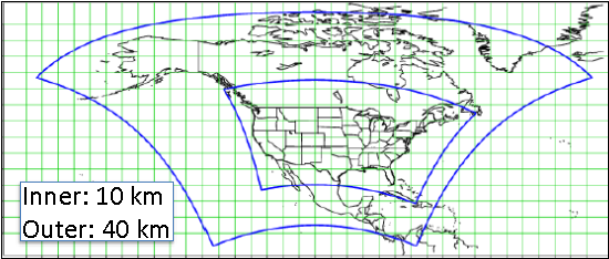 Meteorological domain from WRF