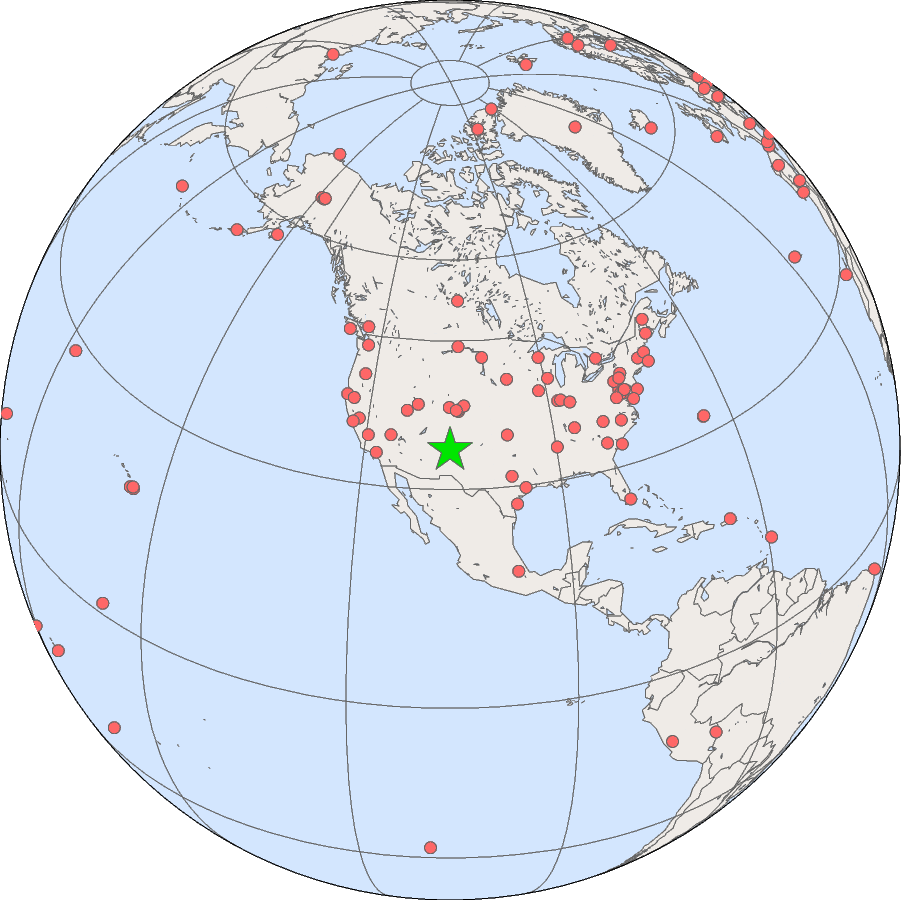 Location of SOLRAD site at Albuquerque, NM