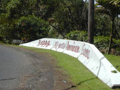 sign on guard rail