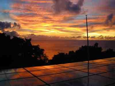 View of sunset from observatory