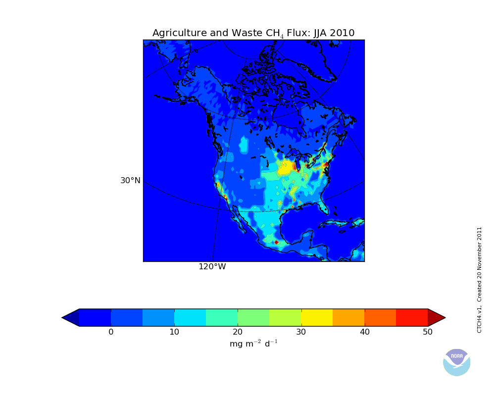 North America Fluxes - Agricultural Waste